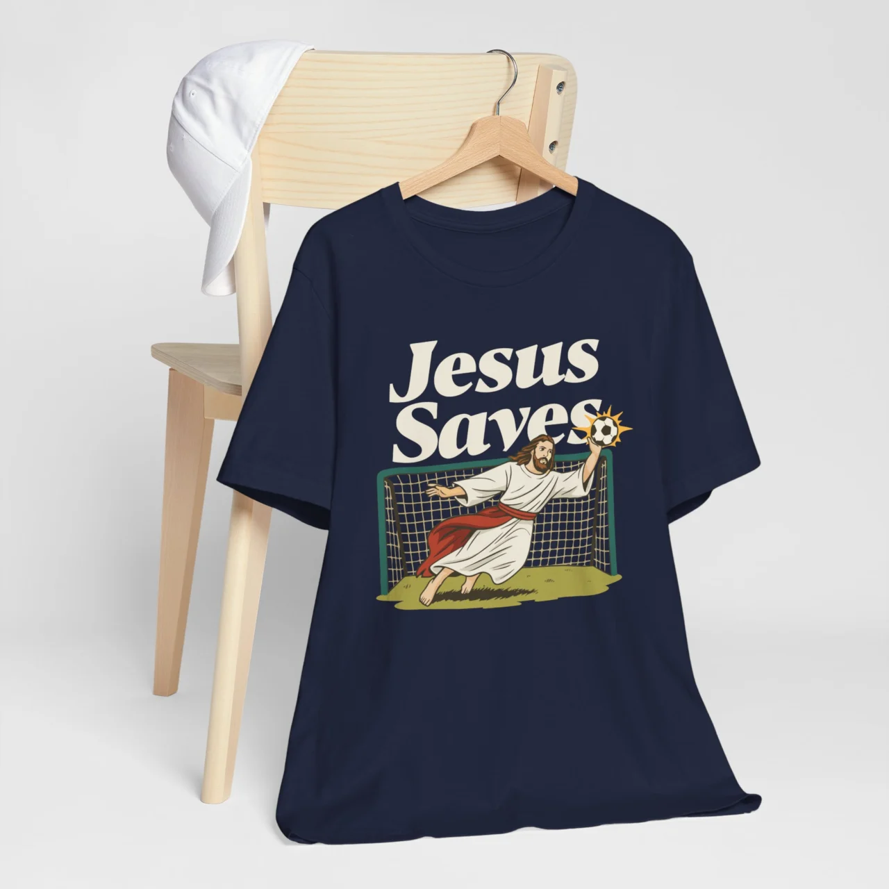 Jesus Saves Soccer Shirt - Funny Goalkeeper T-Shirt - Image 8