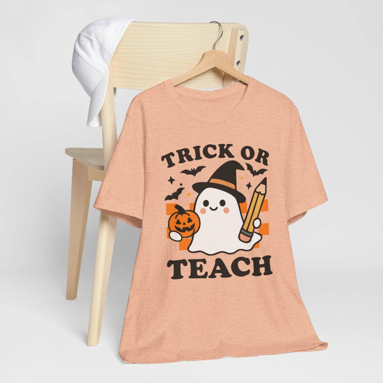 Trick or Teach Halloween Teacher Shirt - Funny Retro Ghost Teacher Tee, Trick or Teach Shirt, Teacher Halloween Tee