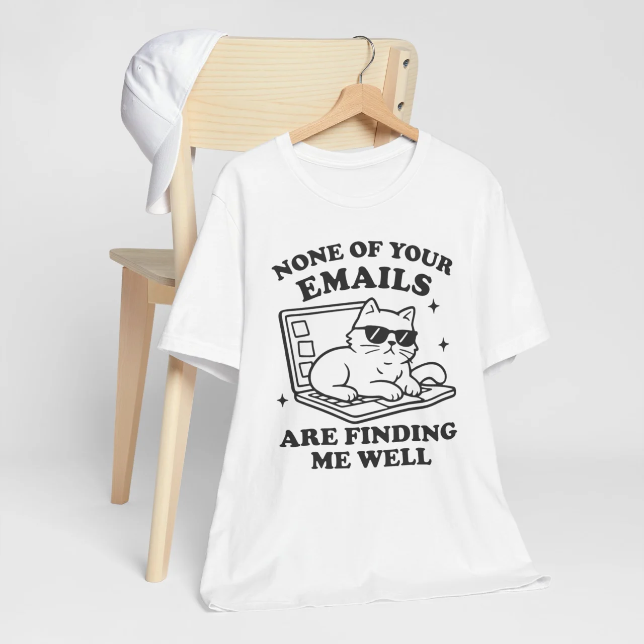 None Of Your Emails Are Finding Me Well Funny Cat Graphic Tee - Sarcastic Work Shirt - Image 3