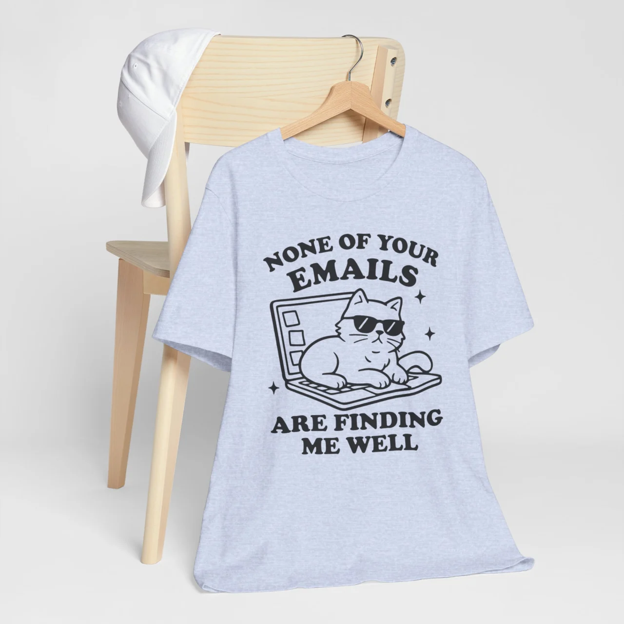 None Of Your Emails Are Finding Me Well Funny Cat Graphic Tee - Sarcastic Work Shirt - Image 5