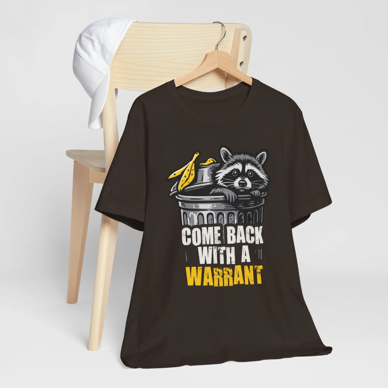Come Back With A Warrant Funny Raccoon Graphic Tee - Trash Panda Humor Shirt - Image 4