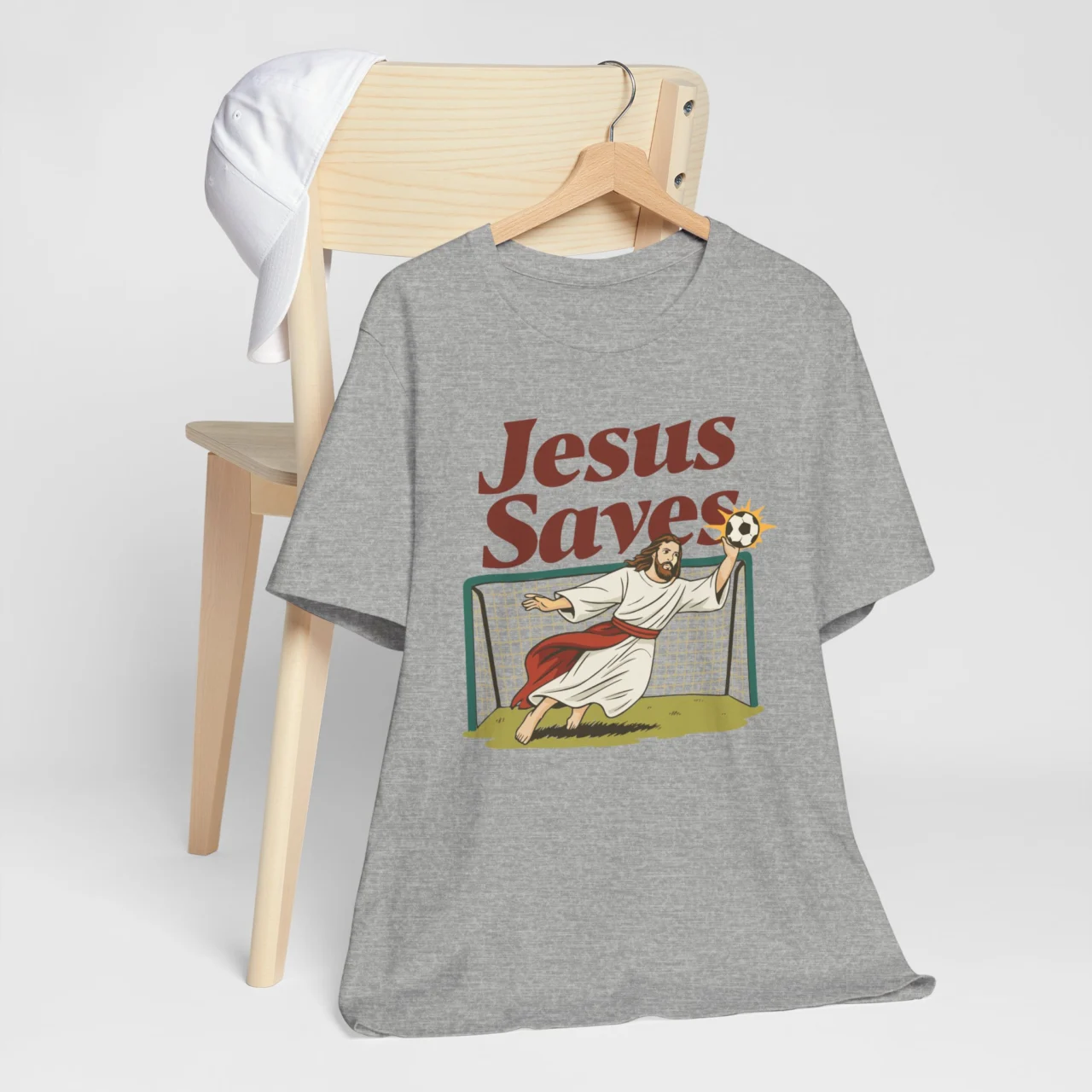 Jesus Saves Soccer Shirt - Funny Goalkeeper T-Shirt - Image 7