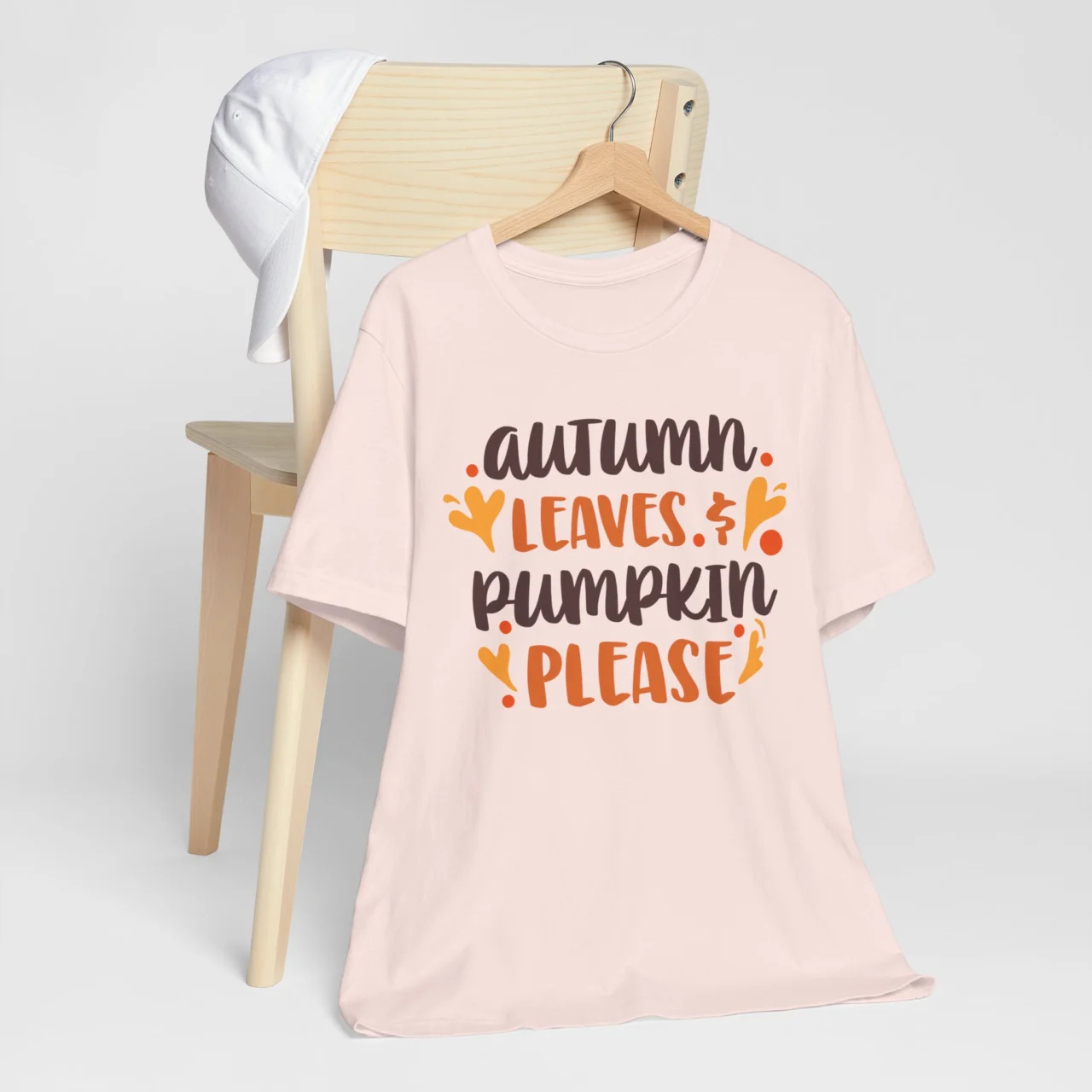 Autumn Leaves and Pumpkins Please Shirt - Fall Graphic Tee - Image 3