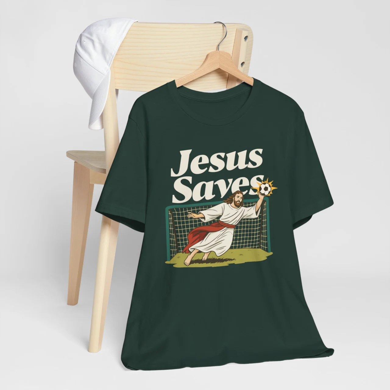 Jesus Saves Soccer Shirt - Funny Goalkeeper T-Shirt - Image 6