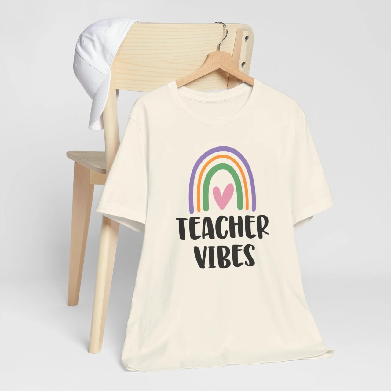 Teacher Vibes Shirt – Rainbow Teacher Tee, Fun Educator Appreciation Shirt, Positive Classroom Graphic Top, Boho Teacher Life Gift