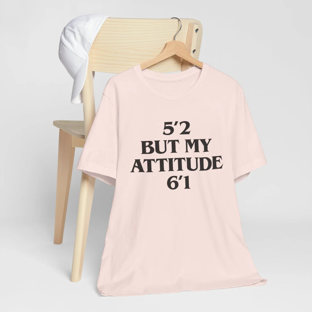 5'2 But My Attitude 6'1 Sarcastic Graphic Tee - Funny Short Girl Humor Shirt - Image 3