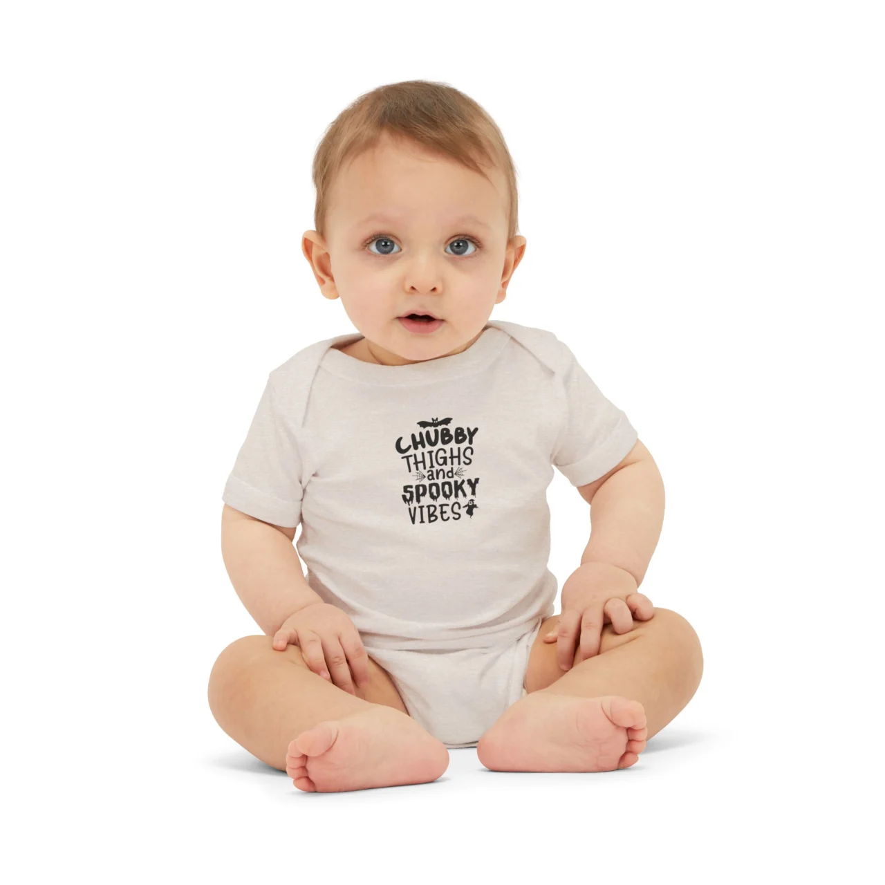 Chubby Thighs Spooky Vibes Baby Onesie - Halloween Bodysuit - Image 4