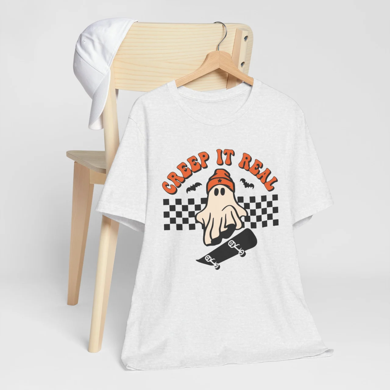 Creep It Real Shirt - Skater Ghost Tee - Funny Halloween Shirt