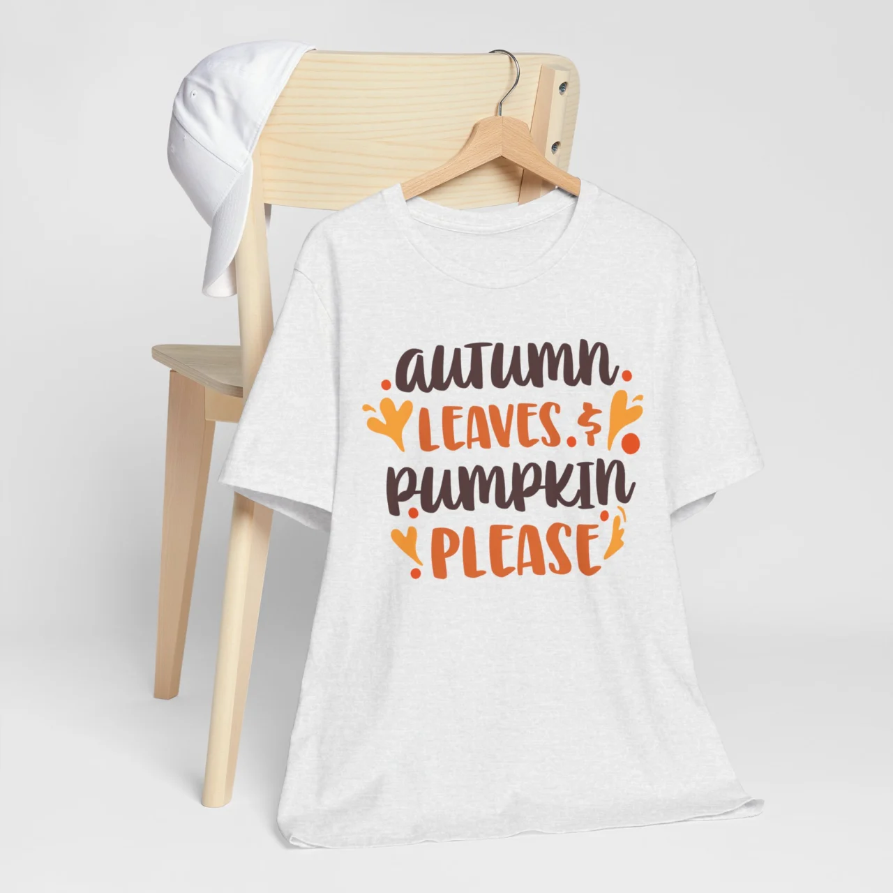 Autumn Leaves and Pumpkins Please Shirt - Fall Graphic Tee - Image 4