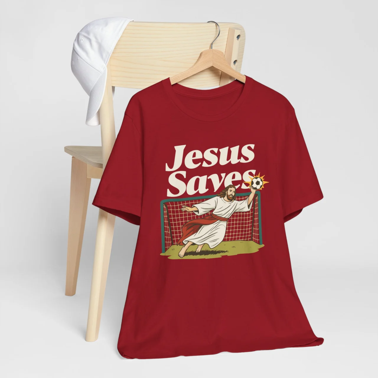 Jesus Saves Soccer Shirt - Funny Goalkeeper T-Shirt - Image 9