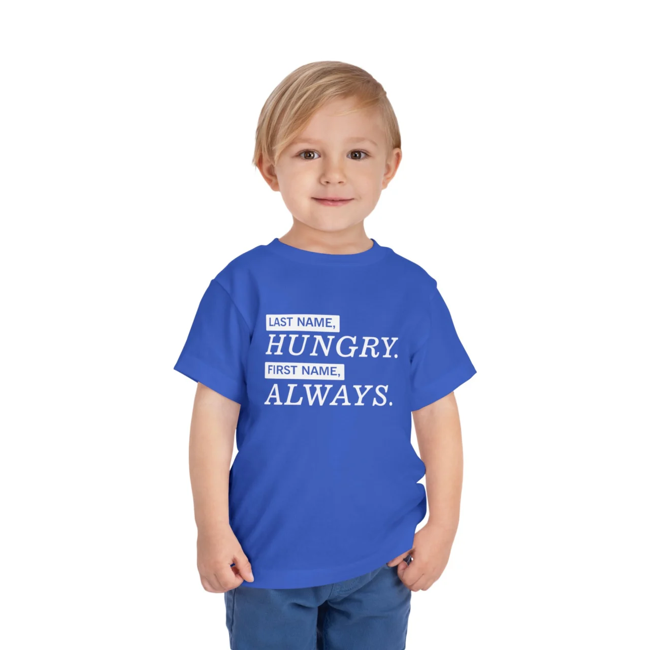 Last Name Hungry First Name Always Shirt - Funny Kids Tee - Image 5