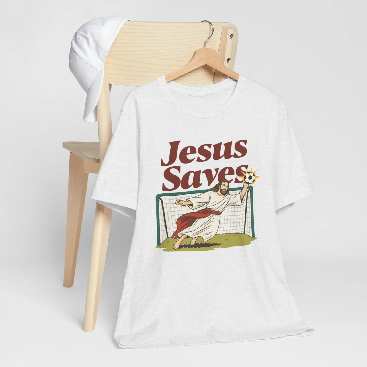 Jesus Saves Soccer Shirt - Funny Goalkeeper T-Shirt - Image 4