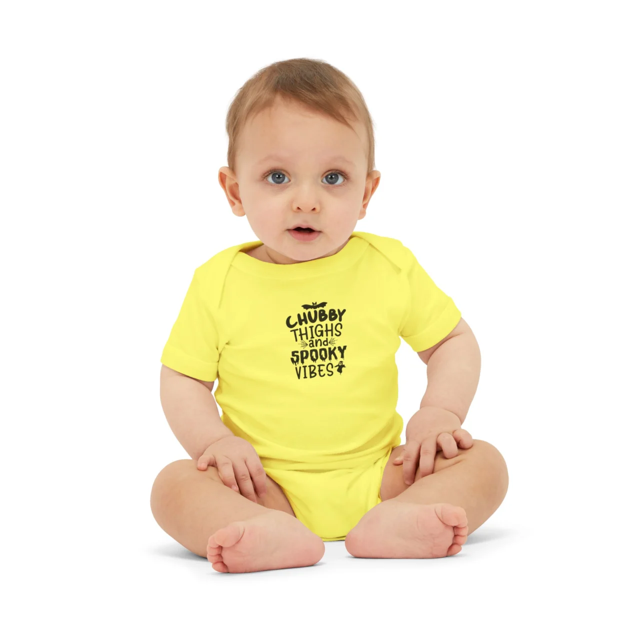 Chubby Thighs Spooky Vibes Baby Onesie - Halloween Bodysuit - Image 5