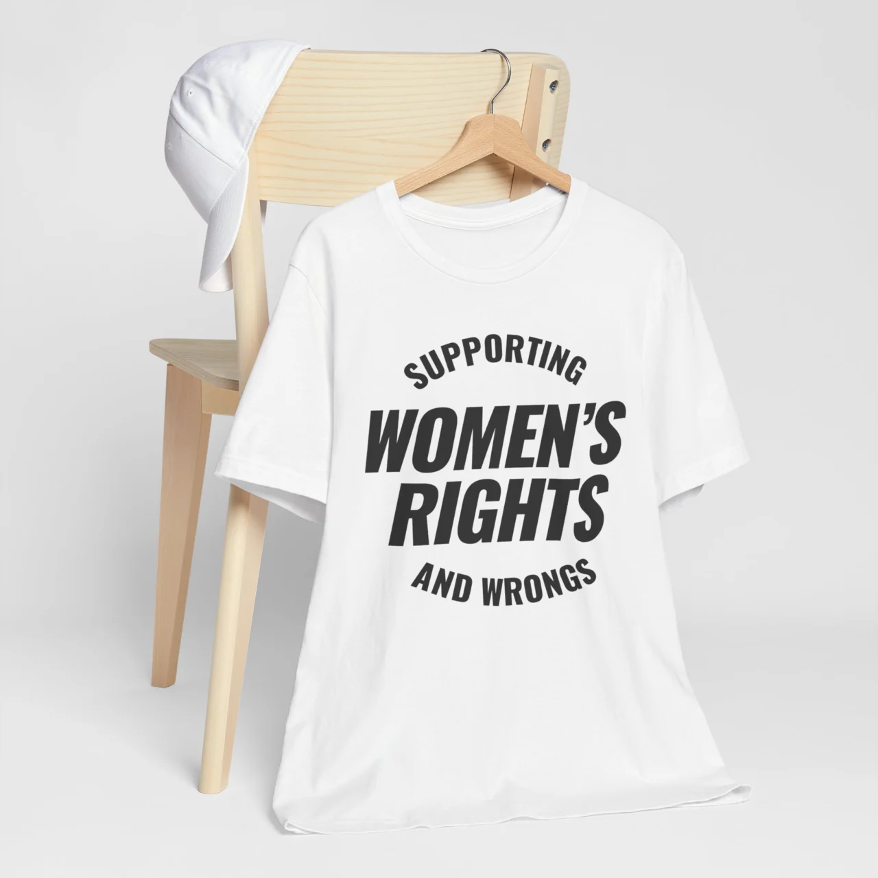 Supporting Women's Rights And Wrongs Graphic Tee - Bold Feminist Humor Shirt - Image 3