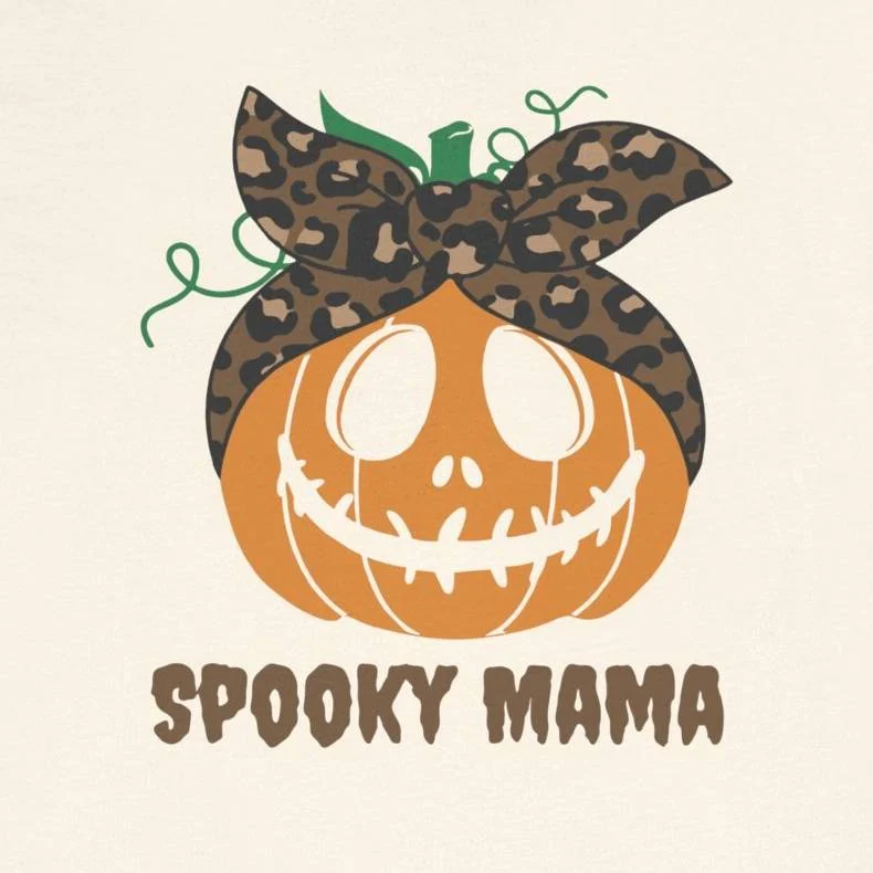 Spooky Mama Halloween T-Shirt - Pumpkin Graphic Tee - Image 7