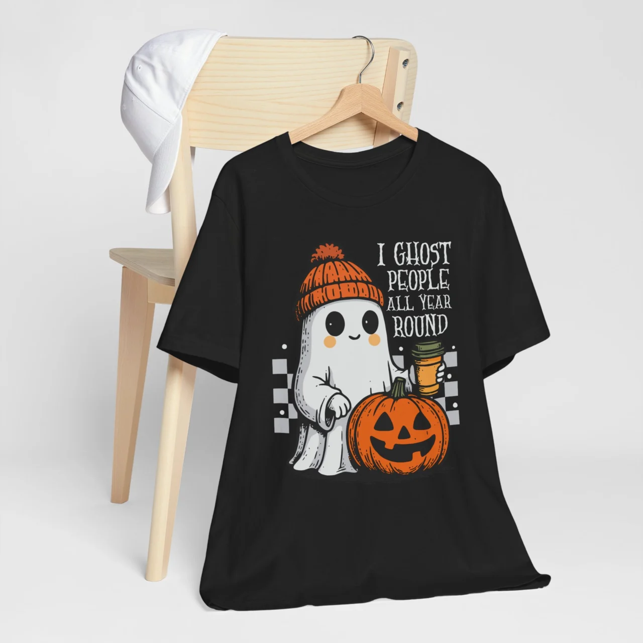 I Ghost People All Year Round Shirt - Funny Ghost Halloween Tee, Spooky Season T-Shirt, Retro Ghost Lover Shirt, Cute Fall Outfit, Halloween Gift for Women