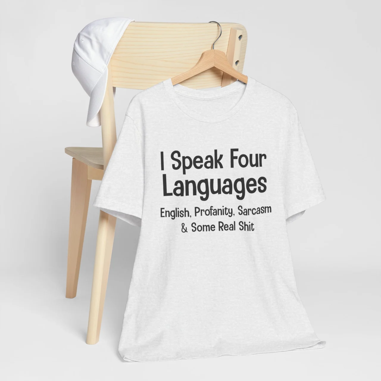I Speak Four Languages English Profanity Sarcasm Funny Graphic Tee - Bold Humor Shirt - Image 4