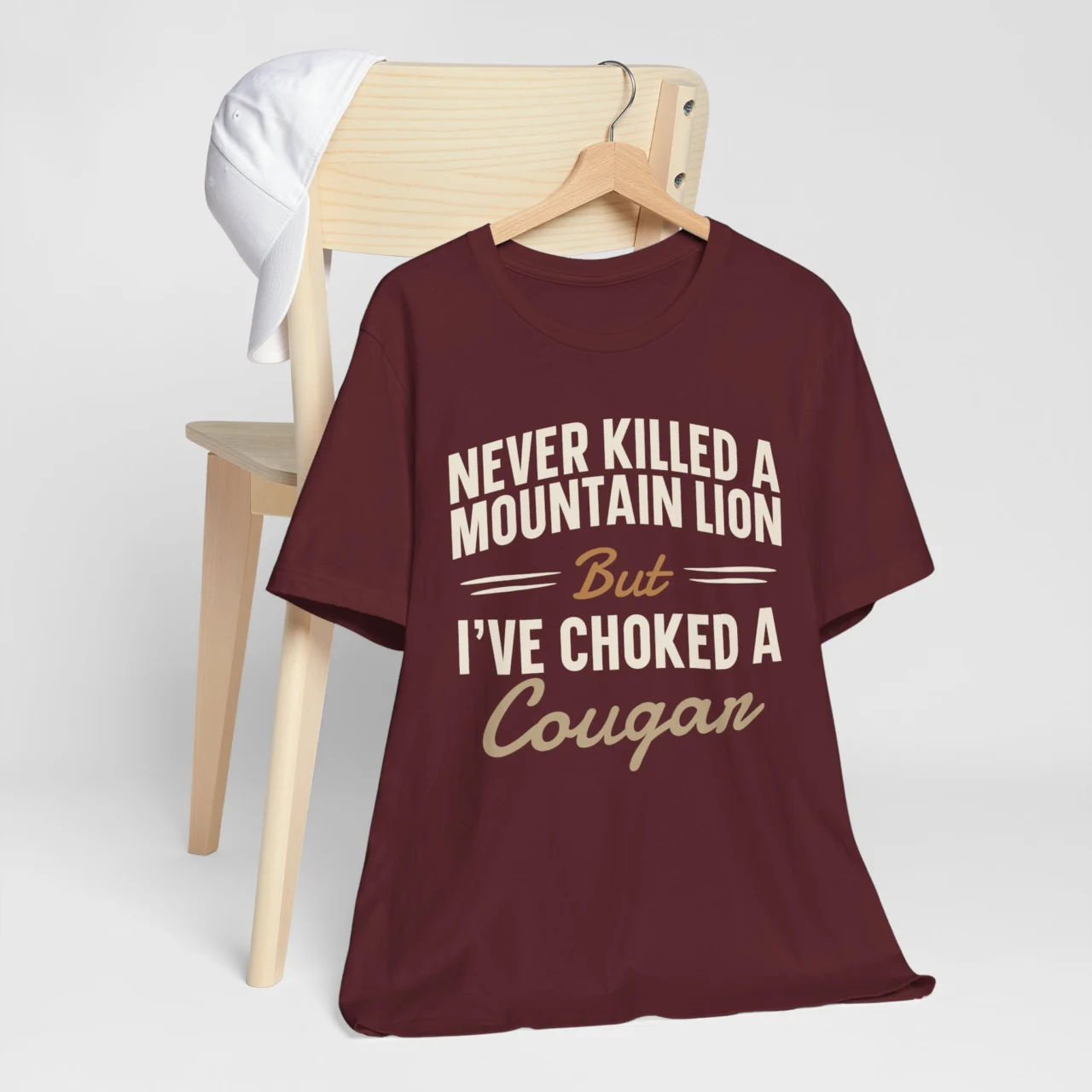 Never Killed A Mountain Lion But I've Choked A Cougar Funny Adult Humor Graphic Tee - Image 9
