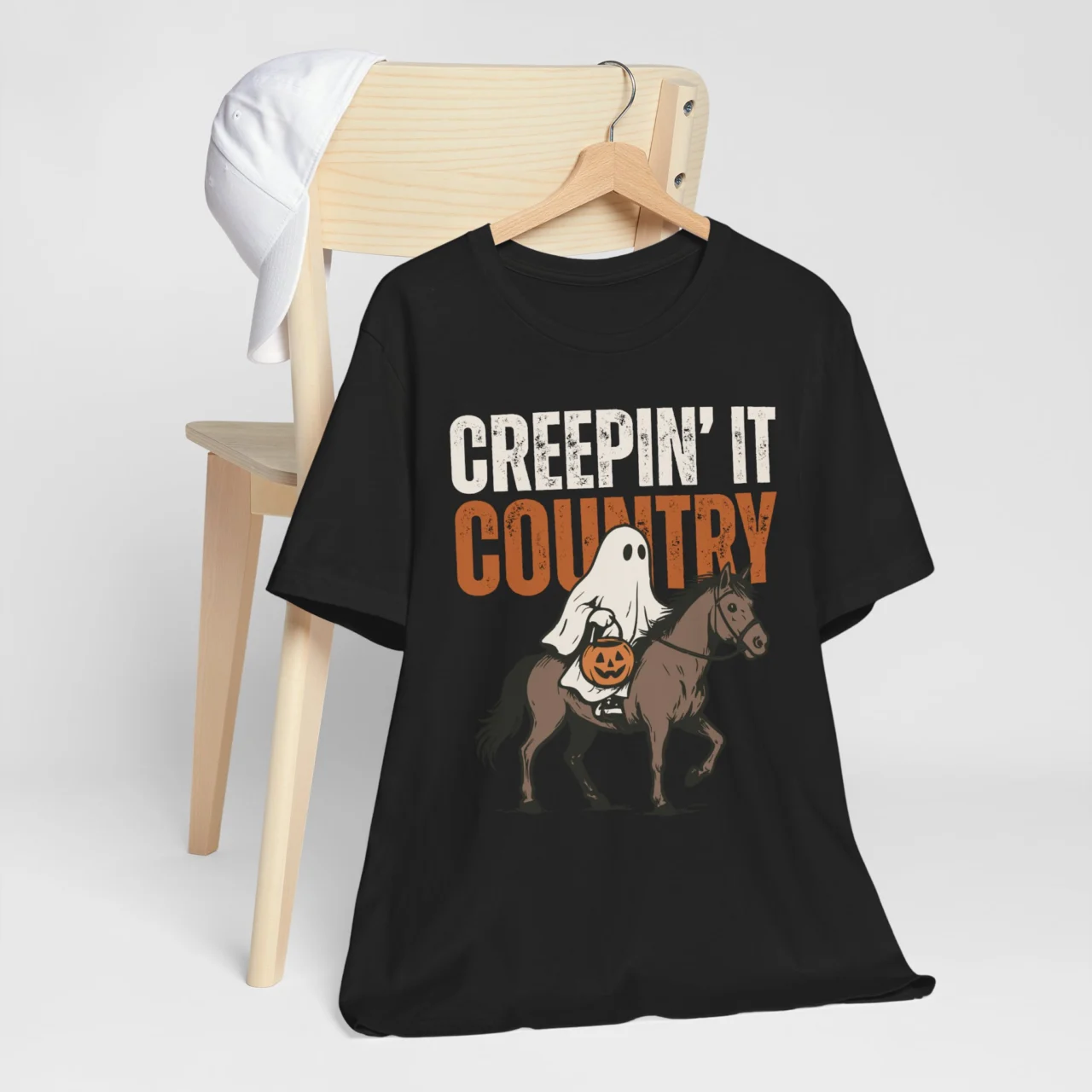 Creepin It Country Halloween Shirt - Western Cowgirl Ghost T-Shirt - Image 6