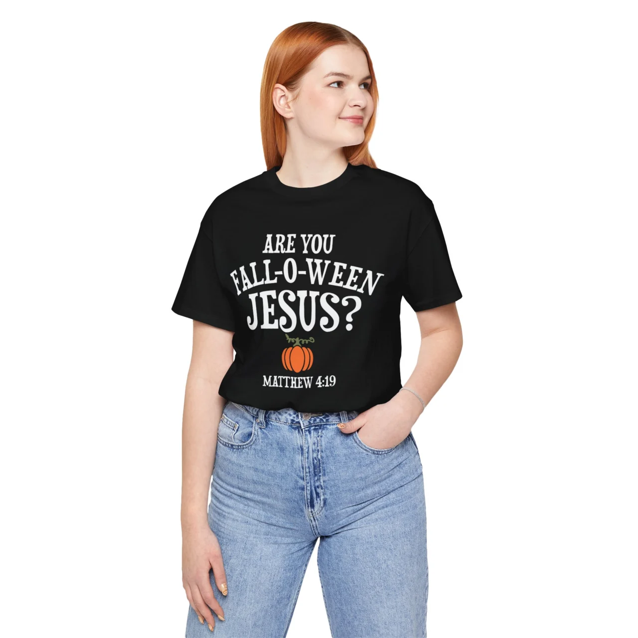 Are You Fall-O-Ween Jesus Shirt - Funny Religious Halloween Tee, Christian Pumpkin Graphic Shirt, Falloween Jesus T-Shirt Mens Womens Unisex Soft Crewneck Graphic Top Shirt