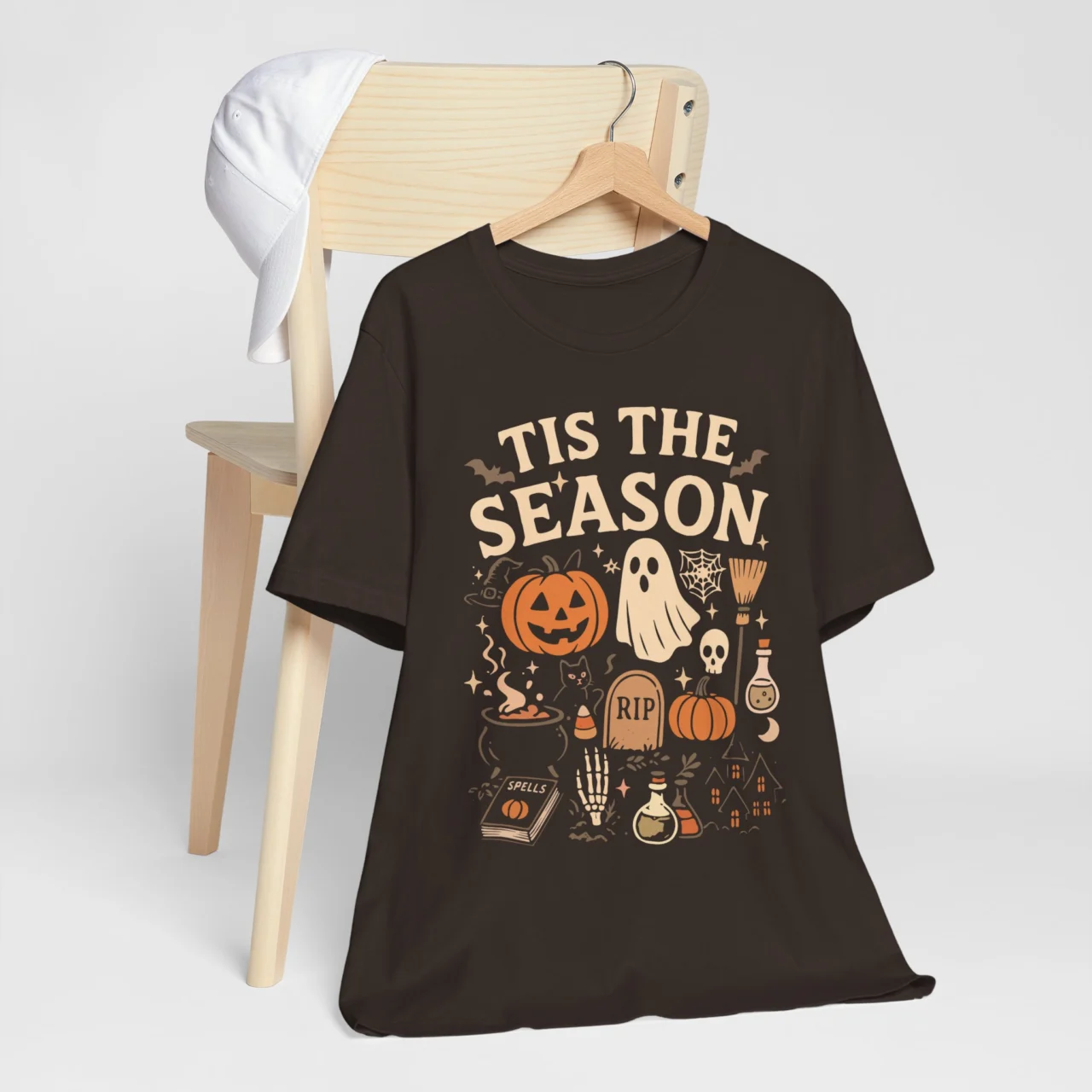Tis The Season Halloween Shirt - Vintage Ghost Pumpkin Tee, Retro Halloween T-Shirt, Retro Vintage Pumpkin Ghost Graphic Tee