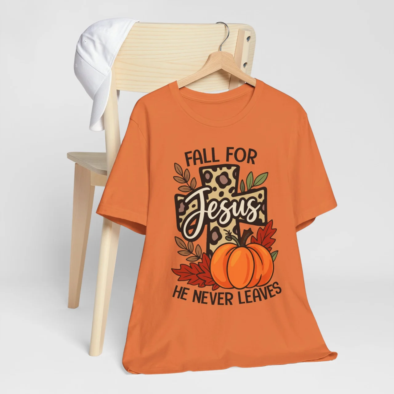 Fall For Jesus He Never Leaves Shirt - Christian Fall Tee - Image 8