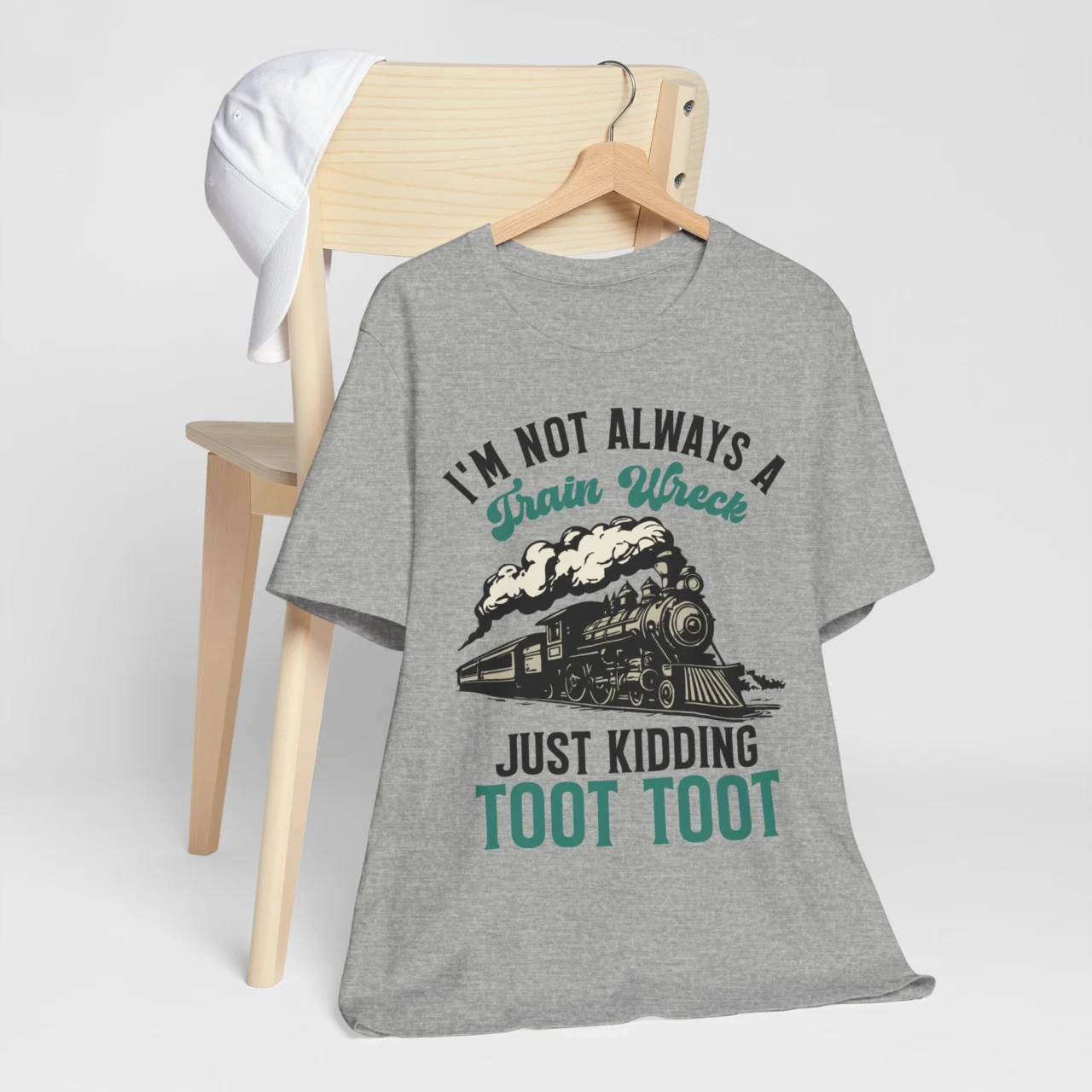 I'm Not Always A Train Wreck Toot Toot Funny Sarcastic Graphic Tee - Self-Aware Humor Shirt - Image 8