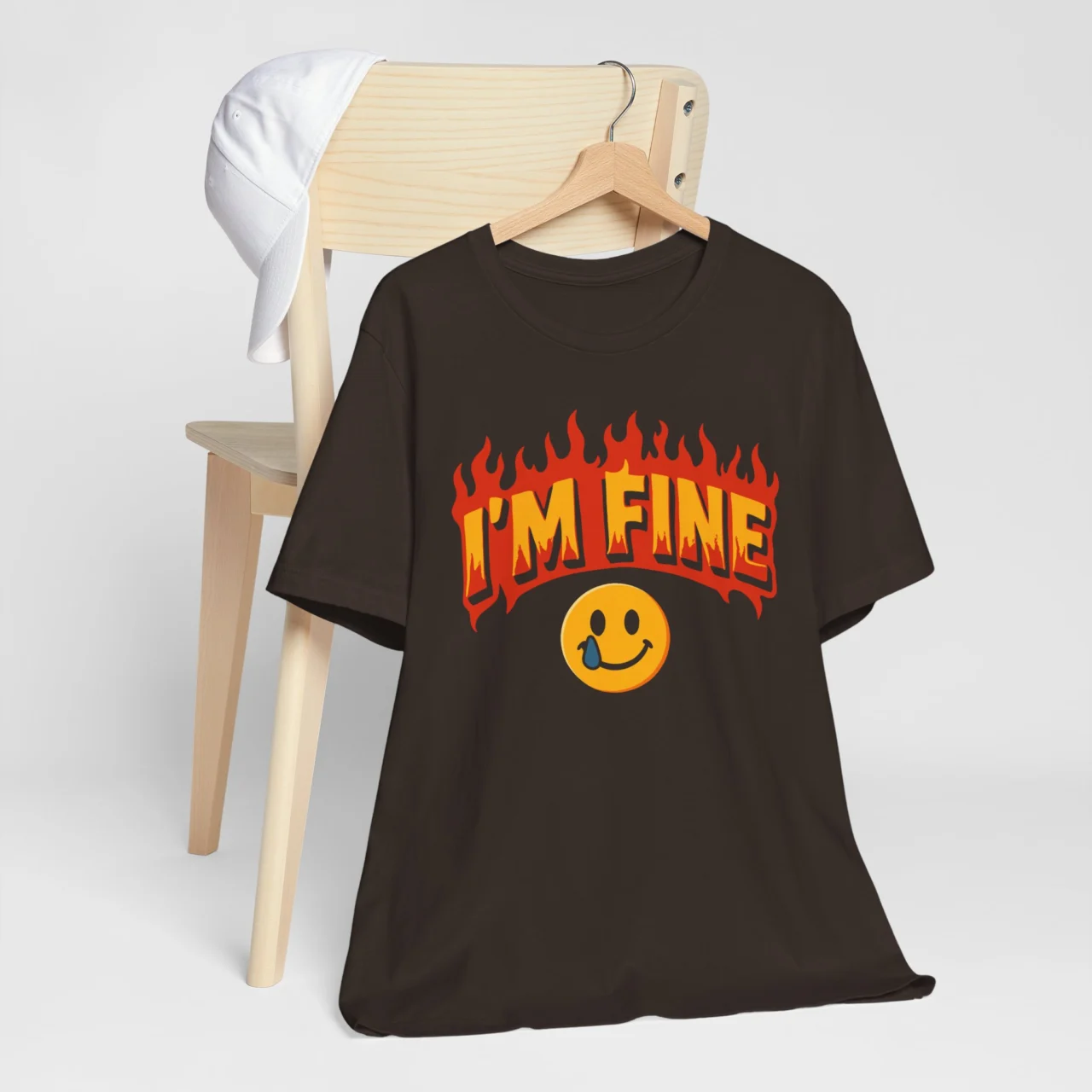 I'm Fine Funny Flaming Sarcastic Graphic Tee - This Is Fine Chaos Humor Shirt - Image 3