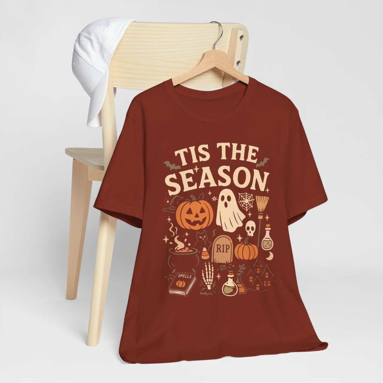 Tis The Season Halloween Shirt - Vintage Ghost Pumpkin Tee - Image 3