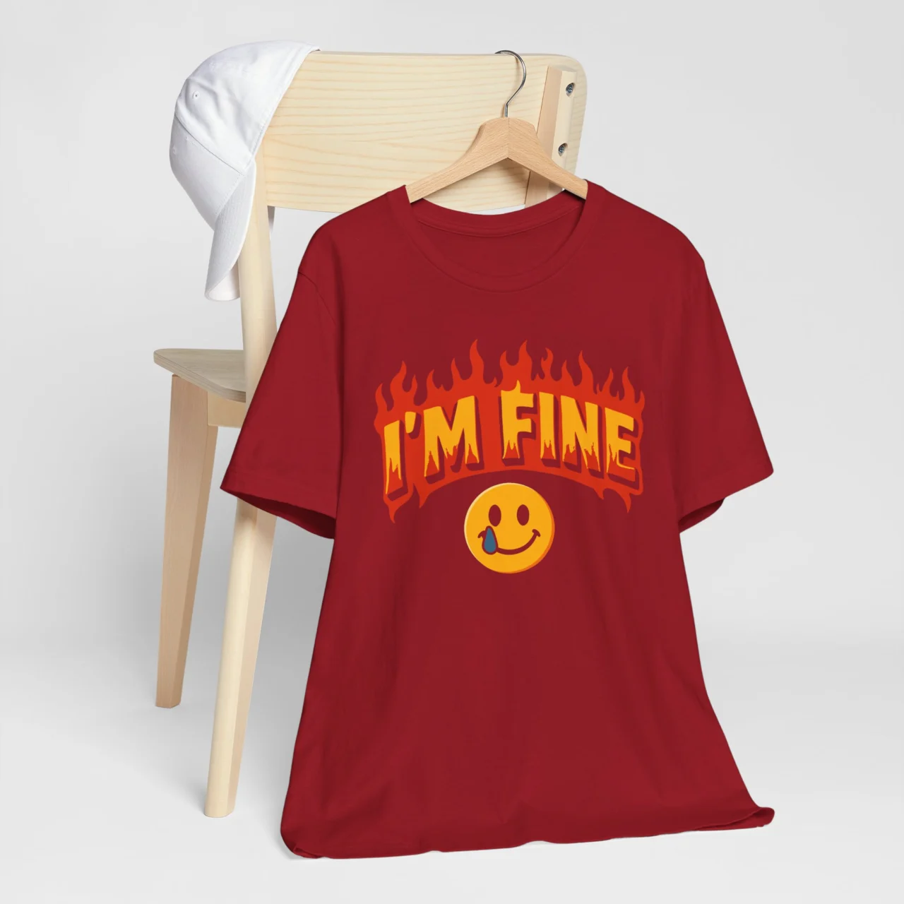I'm Fine Funny Flaming Sarcastic Graphic Tee - This Is Fine Chaos Humor Shirt - Image 7