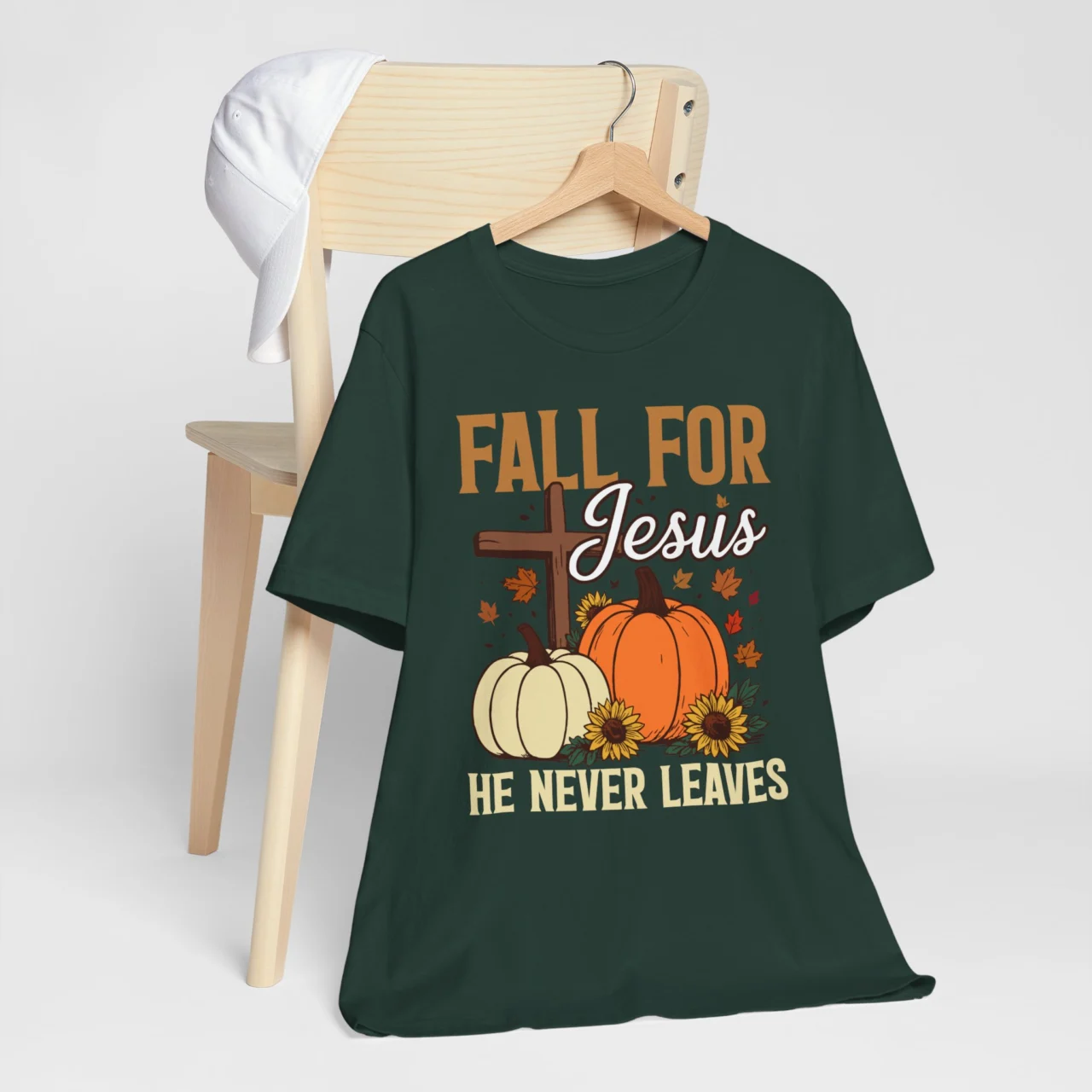 Fall For Jesus He Never Leaves Christian Shirt - Funny Fall Tee - Image 9