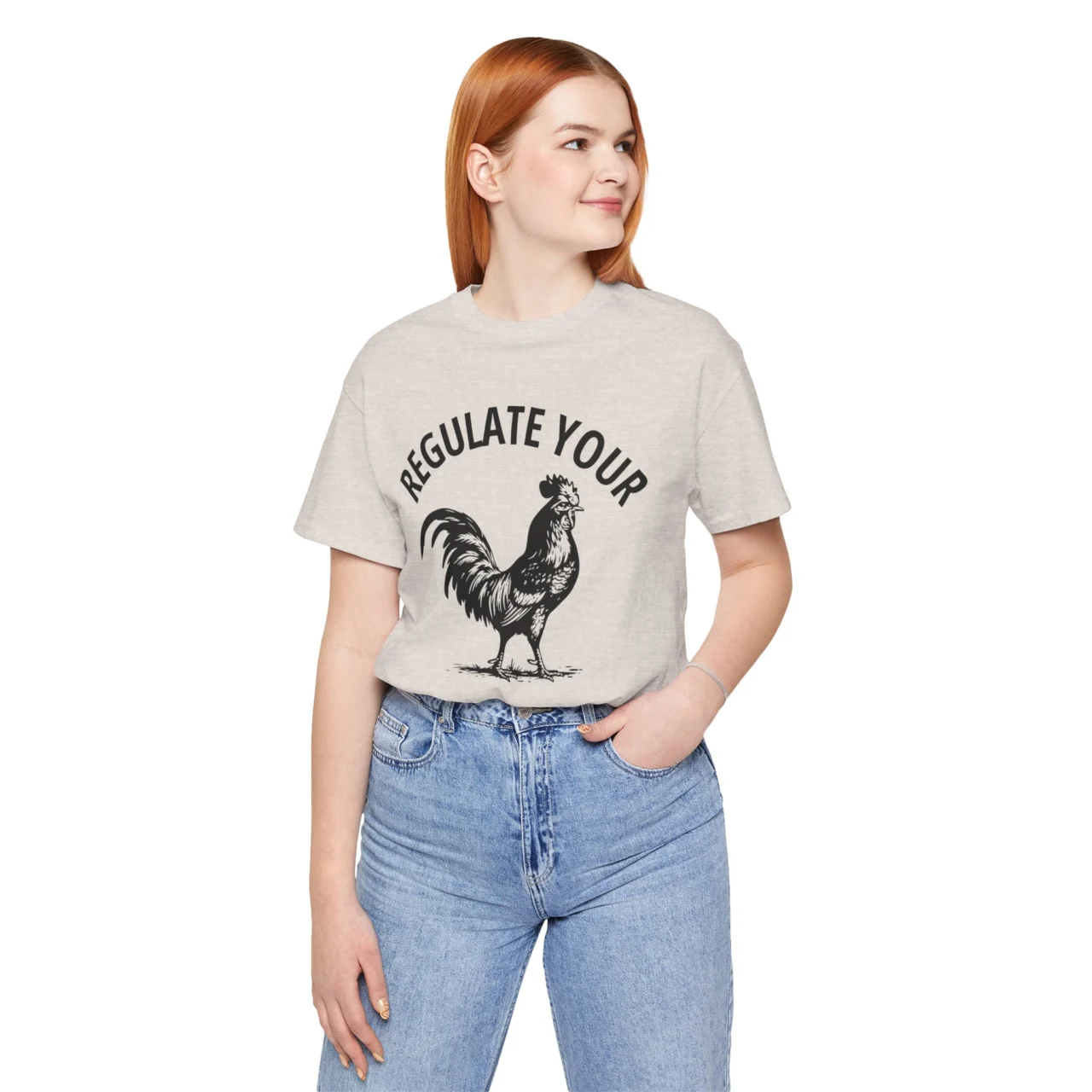 Regulate Your Rooster Funny Adult Humor Pun Graphic Tee - Women's Empowerment Humor Shirt - Image 2