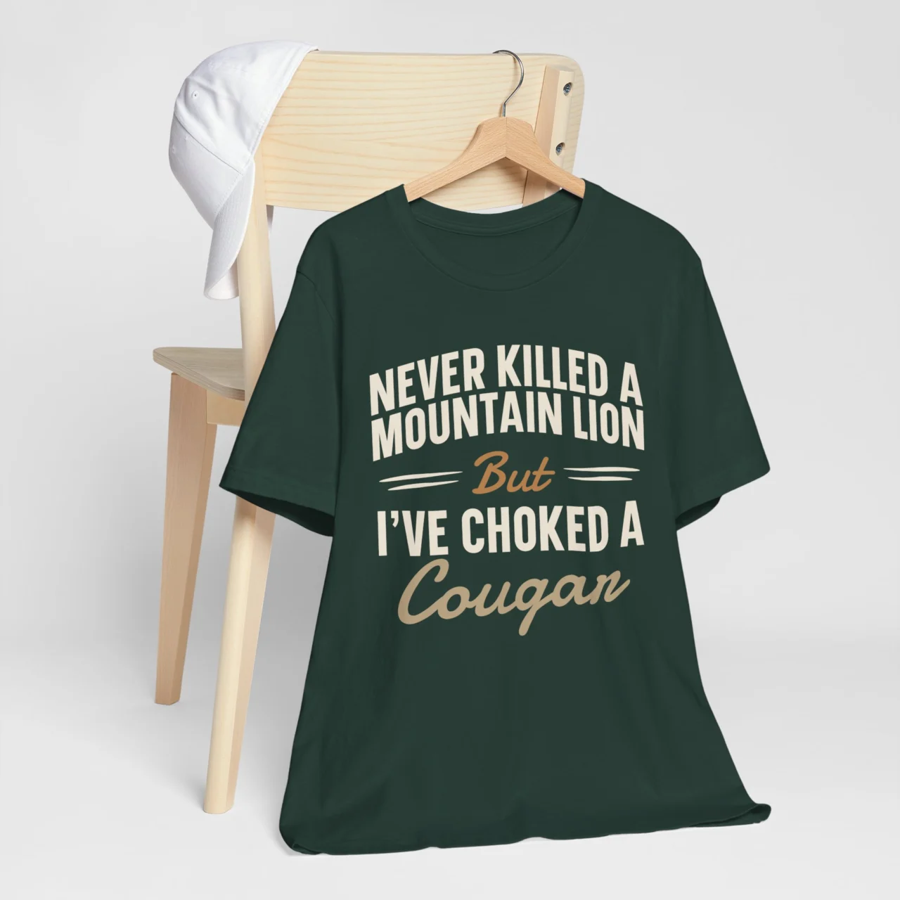 Never Killed A Mountain Lion But I've Choked A Cougar Funny Adult Humor Graphic Tee - Image 7