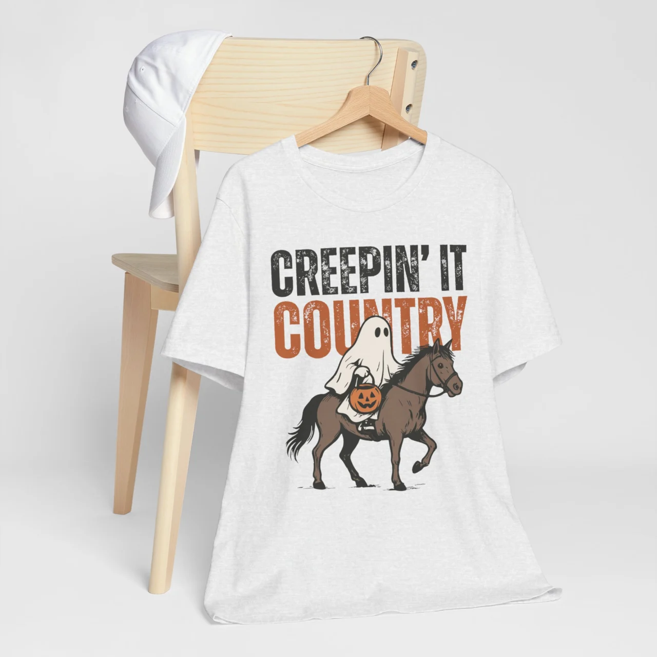 Creepin It Country Halloween Shirt - Western Cowgirl Ghost T-Shirt - Image 4