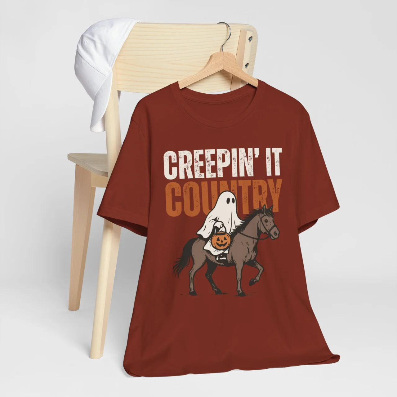 Creepin It Country Halloween Shirt - Western Cowgirl Ghost T-Shirt - Image 5