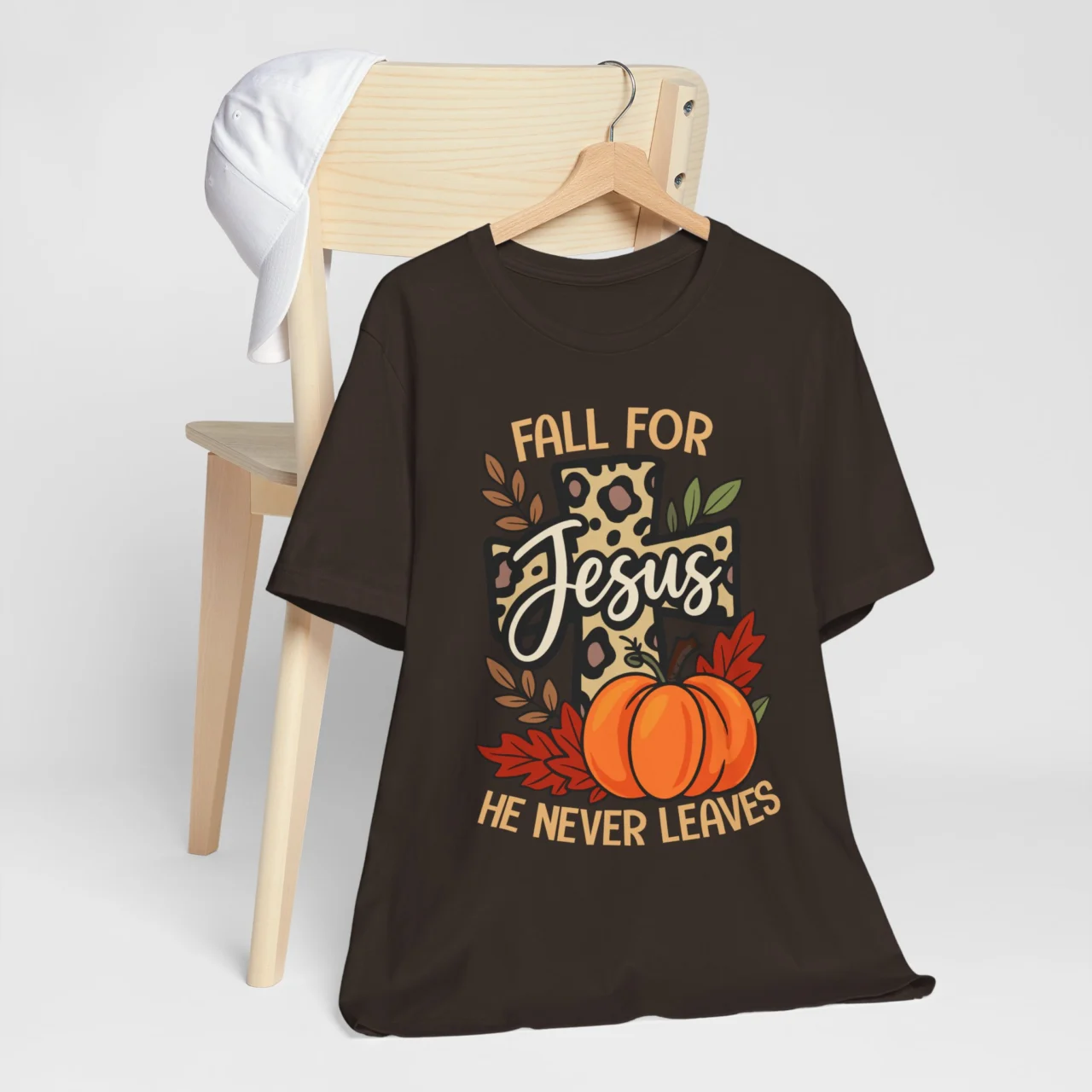 Fall For Jesus He Never Leaves Shirt - Christian Fall Tee - Image 5