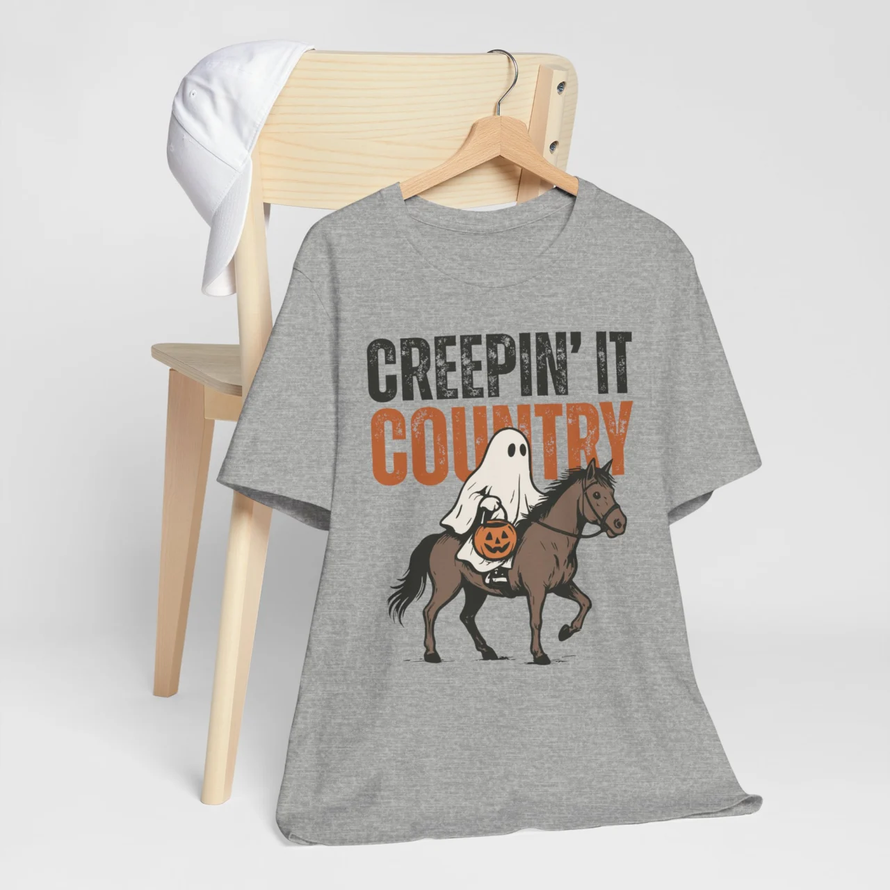 Creepin It Country Halloween Shirt - Western Cowgirl Ghost T-Shirt - Image 9