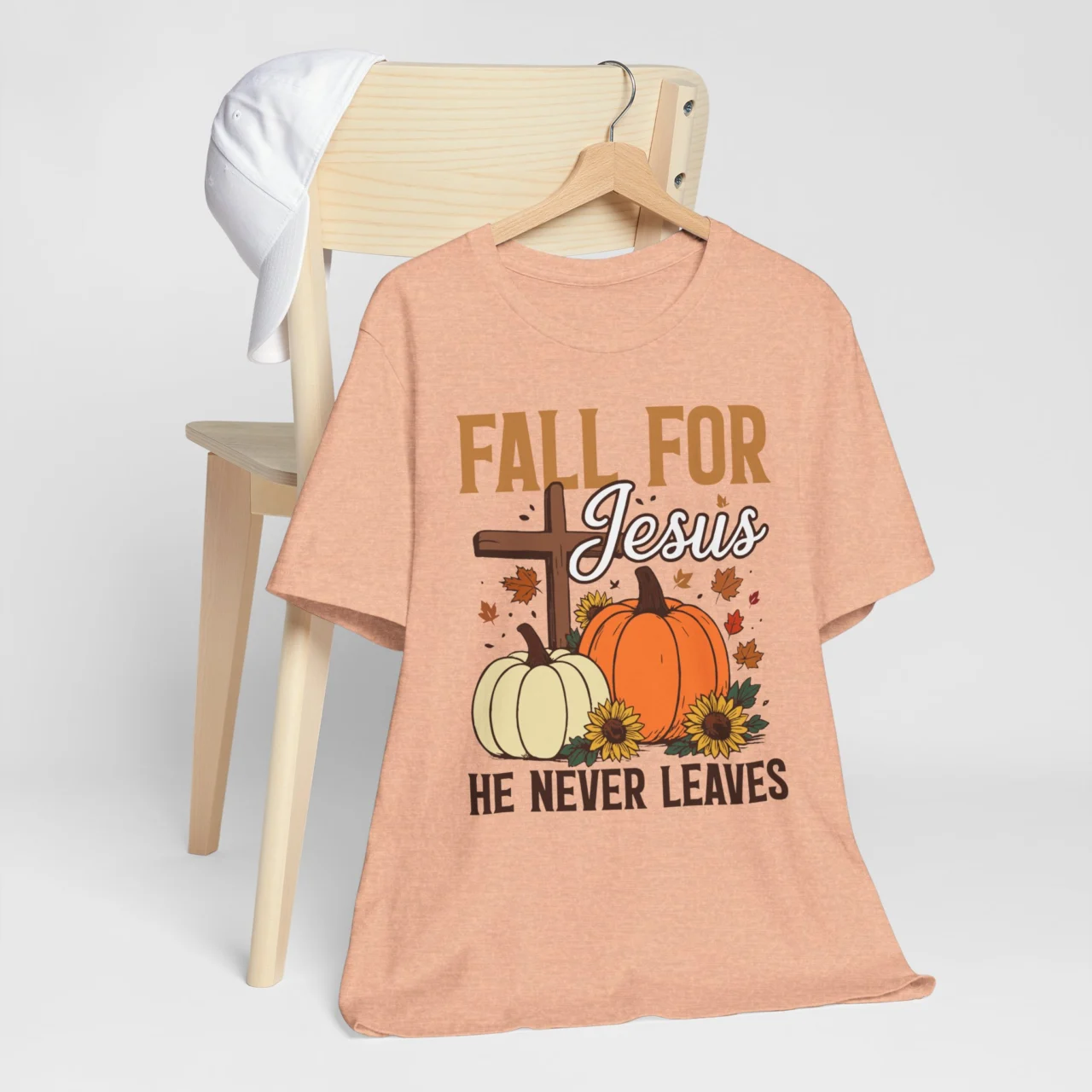 Fall For Jesus He Never Leaves Christian Shirt - Funny Fall Tee - Image 8
