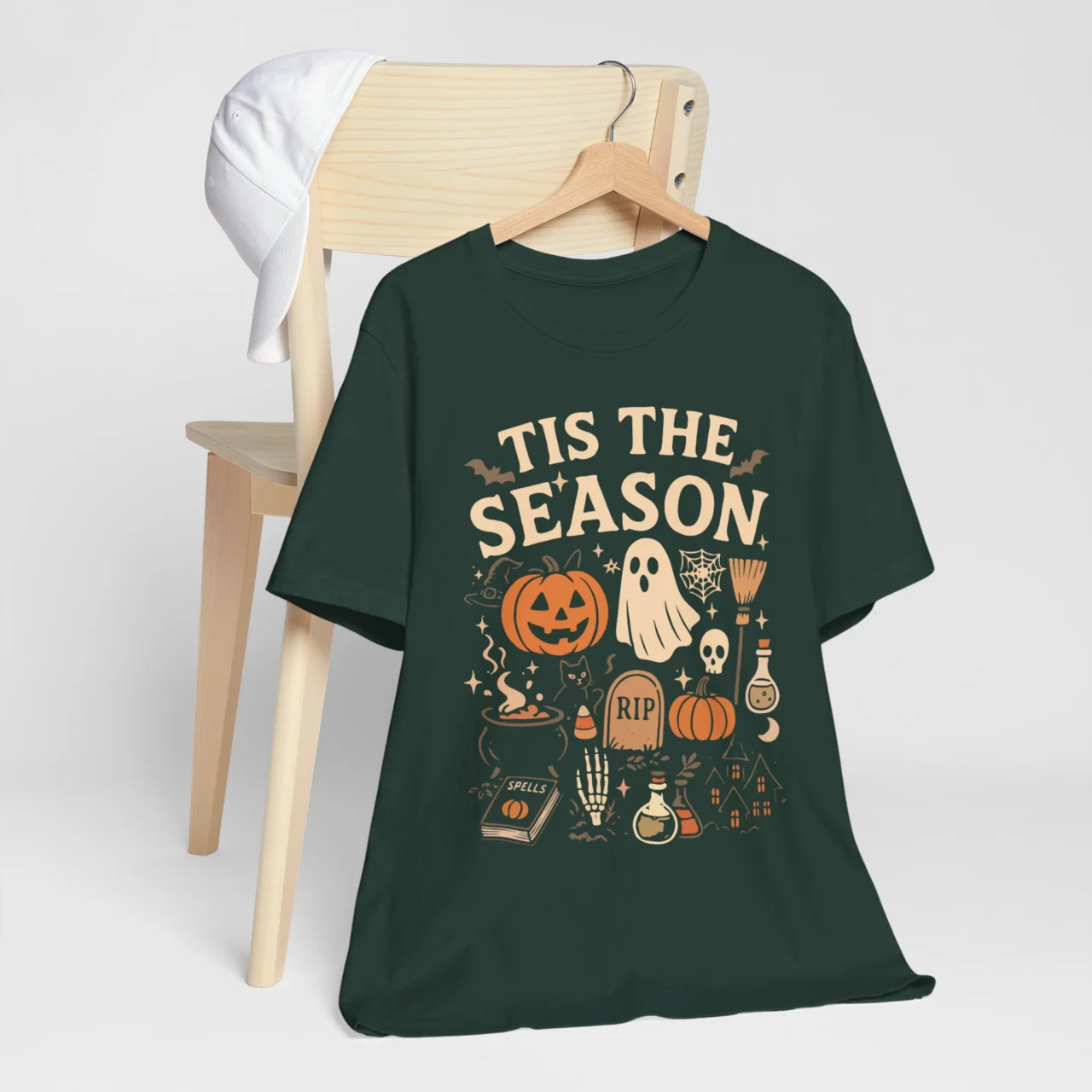 Tis The Season Halloween Shirt - Vintage Ghost Pumpkin Tee - Image 5