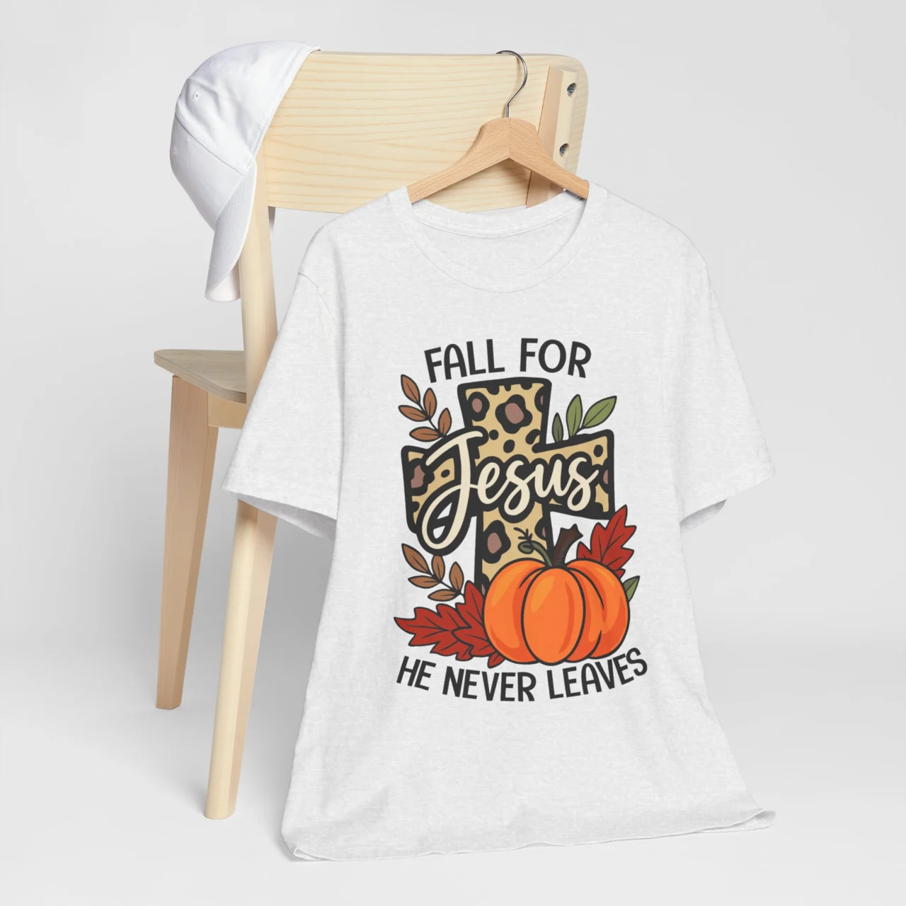 Fall For Jesus He Never Leaves Shirt - Christian Fall Tee - Image 4