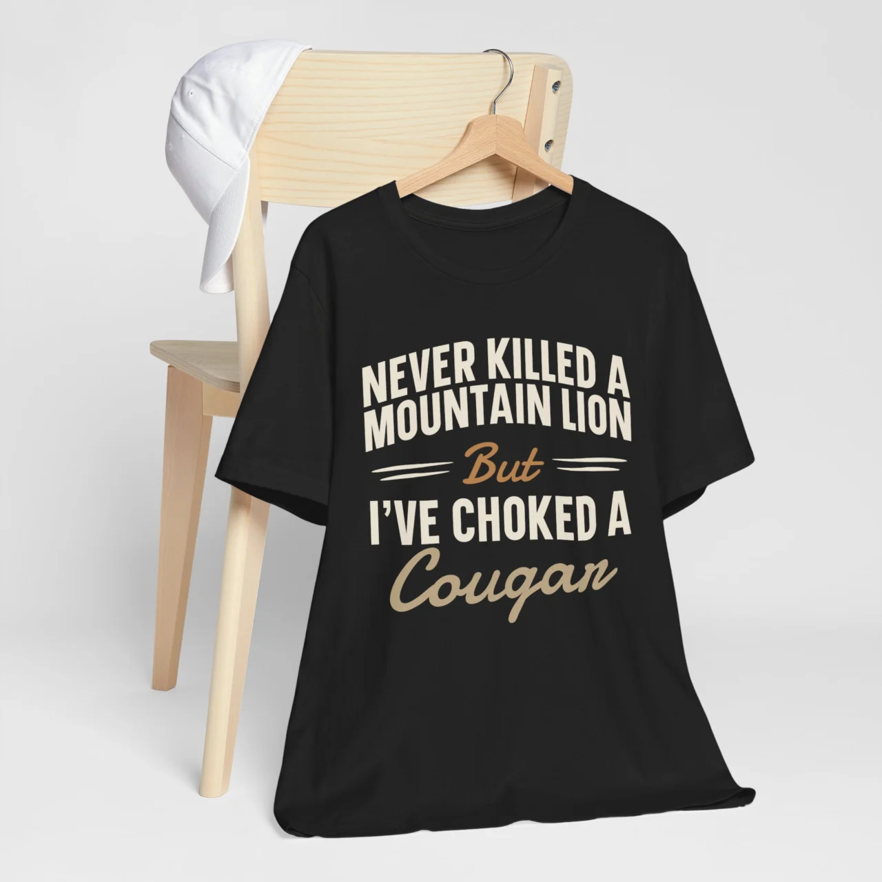 Never Killed A Mountain Lion But I've Choked A Cougar Funny Adult Humor Graphic Tee - Image 5