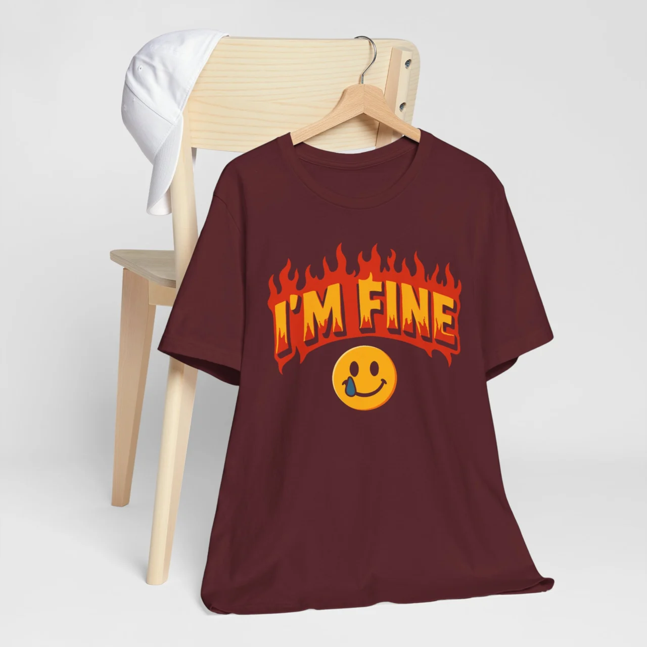 I'm Fine Funny Flaming Sarcastic Graphic Tee - This Is Fine Chaos Humor Shirt - Image 6