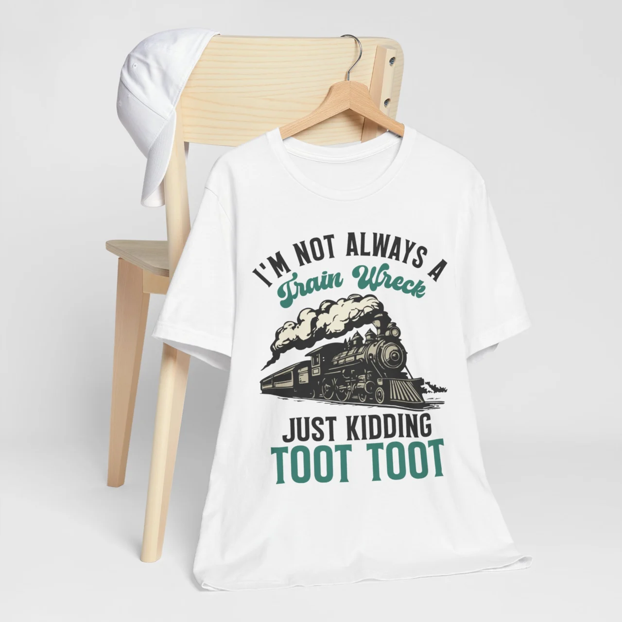 I'm Not Always A Train Wreck Toot Toot Funny Sarcastic Graphic Tee - Self-Aware Humor Shirt - Image 3