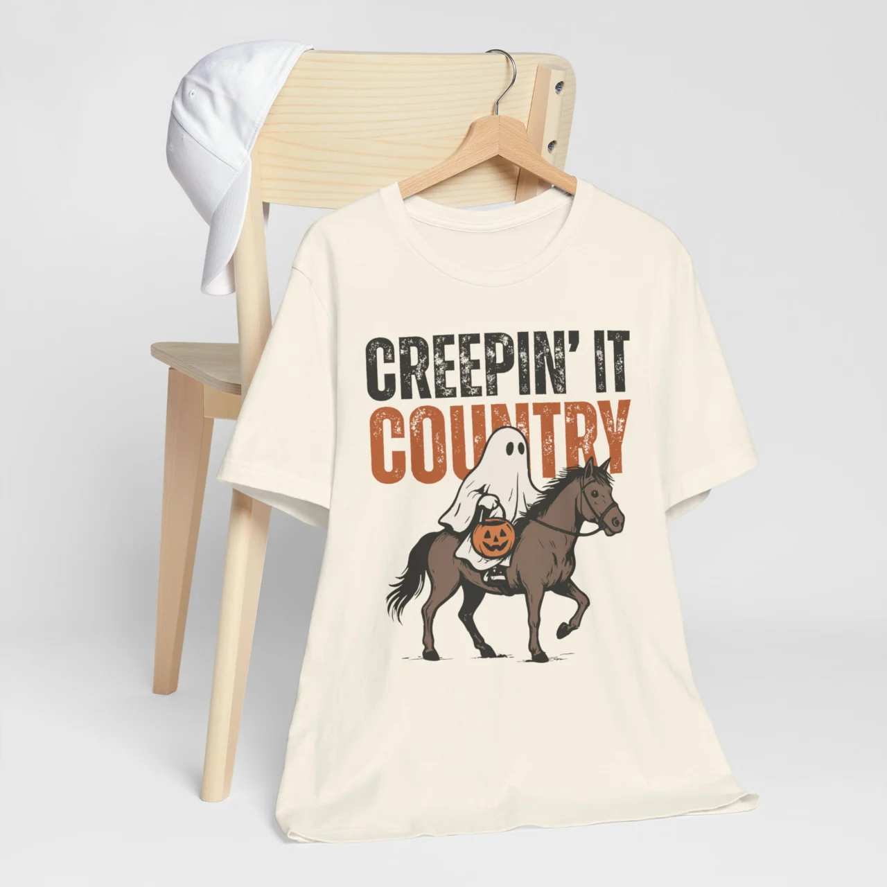 Creepin It Country Halloween Shirt - Western Cowgirl Ghost T-Shirt - Image 7
