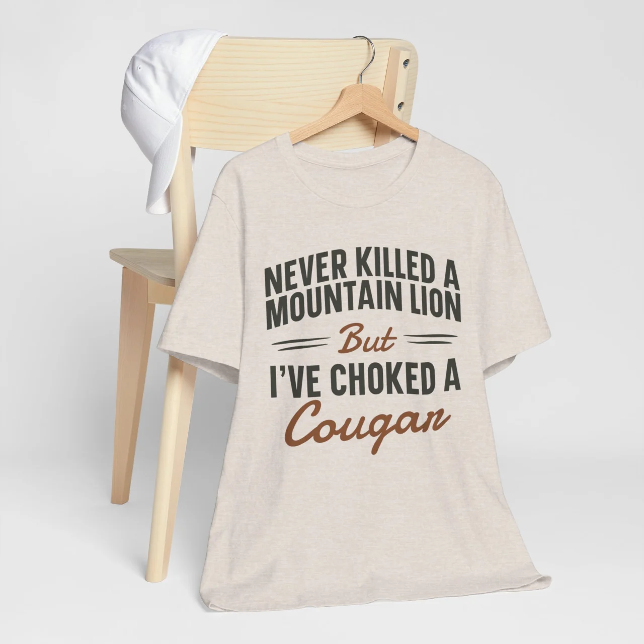 Never Killed A Mountain Lion But I've Choked A Cougar Funny Adult Humor Graphic Tee - Image 6