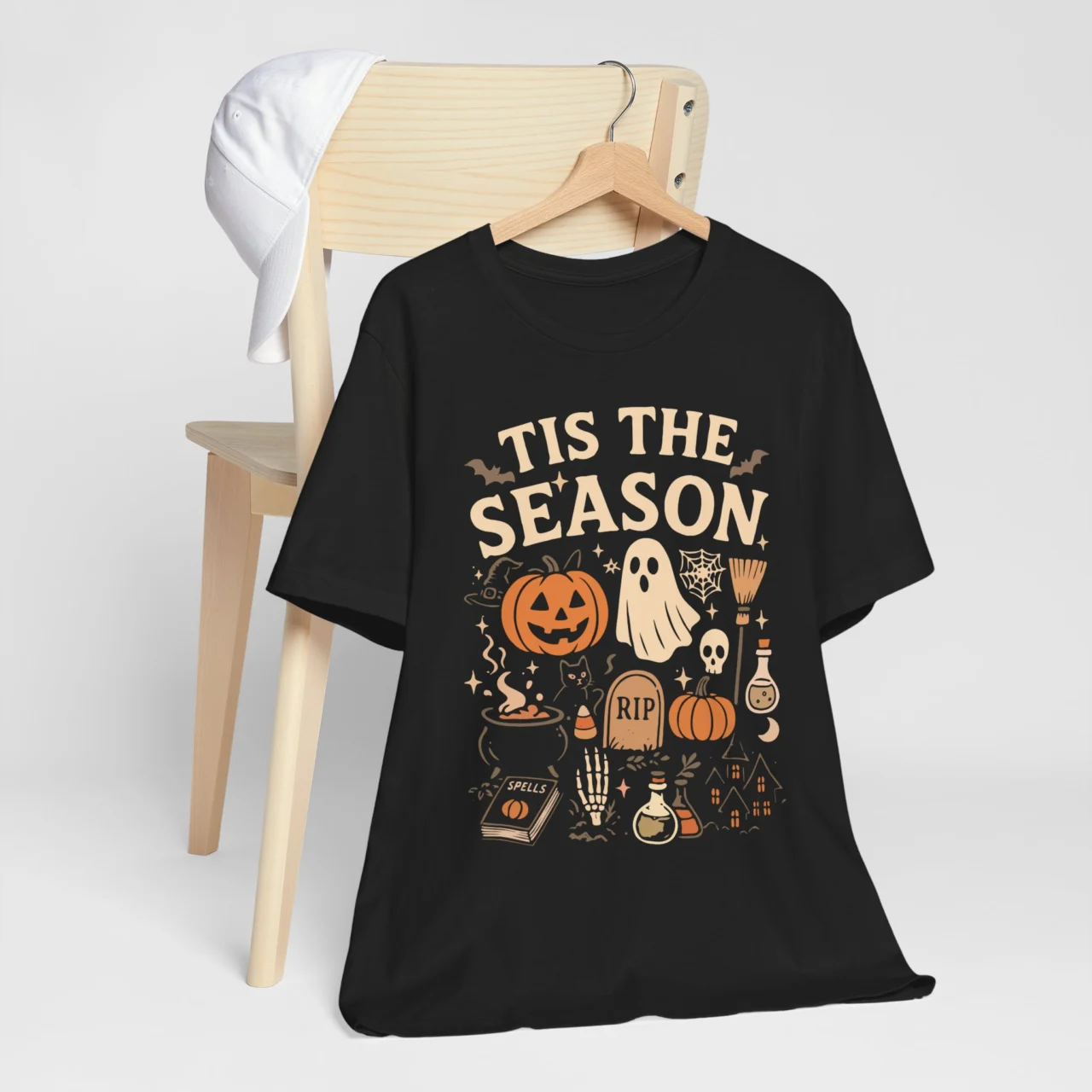 Tis The Season Halloween Shirt - Vintage Ghost Pumpkin Tee - Image 4