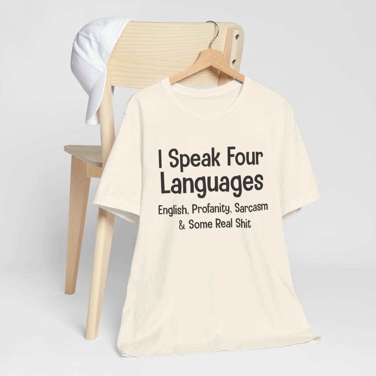 I Speak Four Languages English Profanity Sarcasm Funny Graphic Tee - Bold Humor Shirt - Image 5