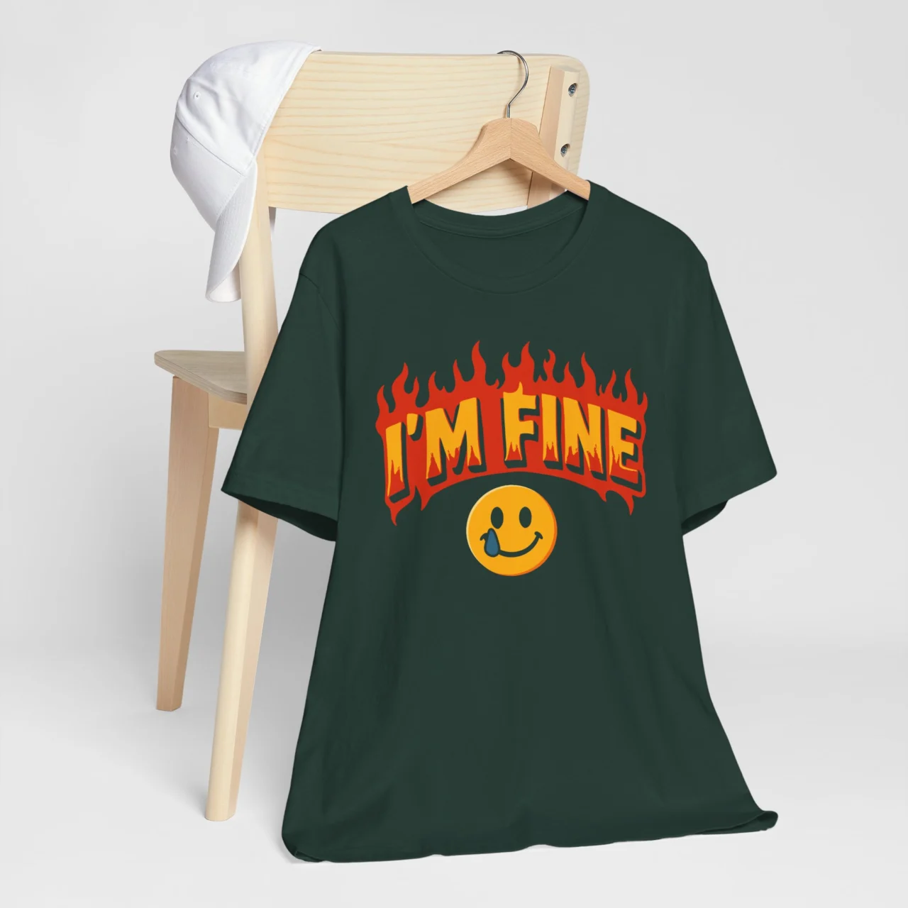I'm Fine Funny Flaming Sarcastic Graphic Tee - This Is Fine Chaos Humor Shirt - Image 4