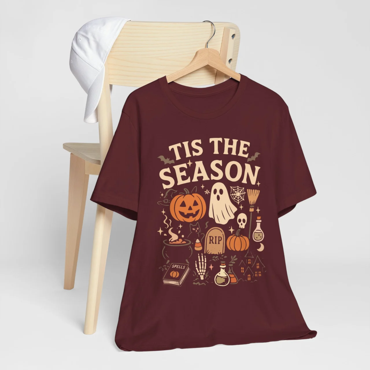 Tis The Season Halloween Shirt - Vintage Ghost Pumpkin Tee - Image 7