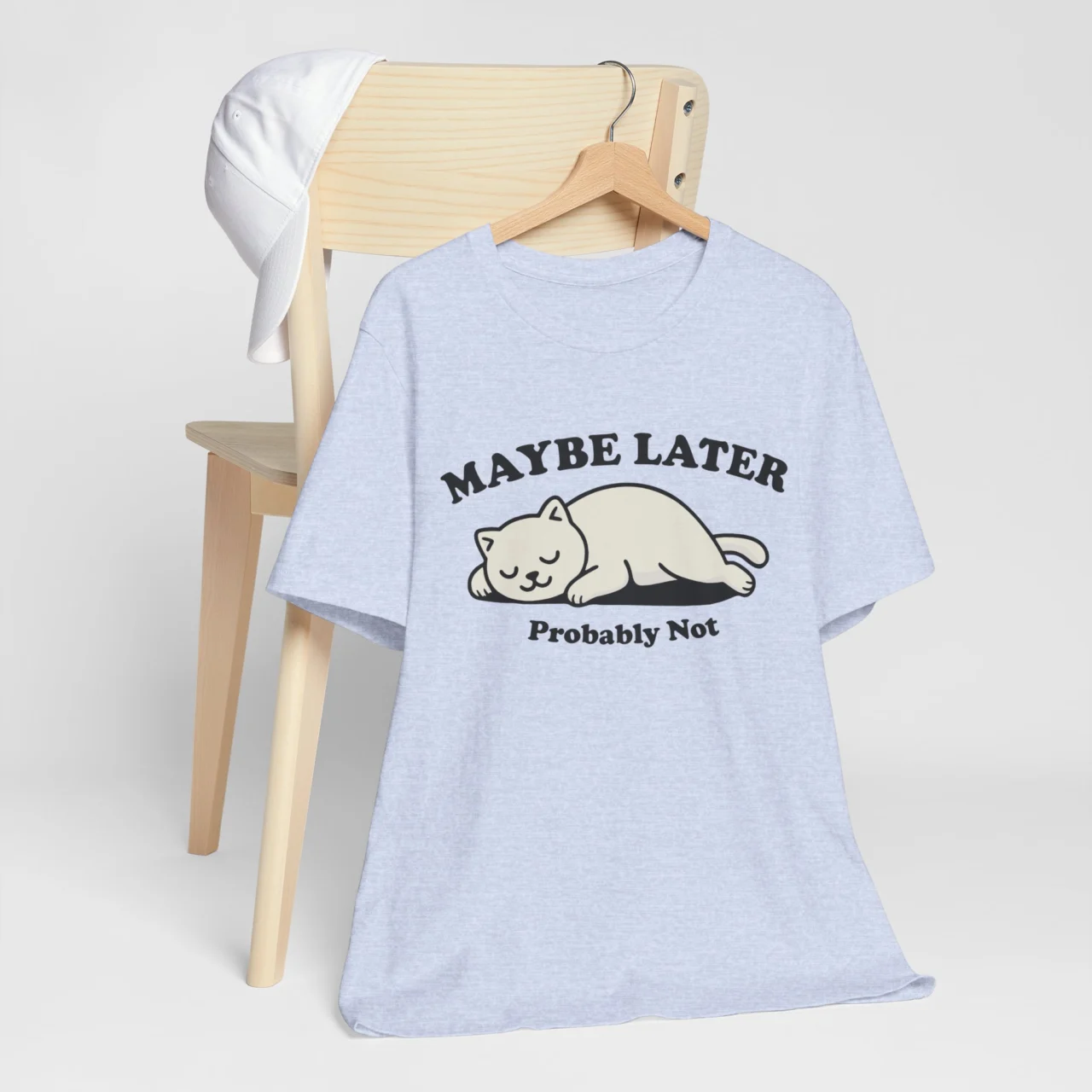Maybe Later Probably Not Funny Lazy Cat Graphic Tee - Introvert Humor Shirt - Image 7